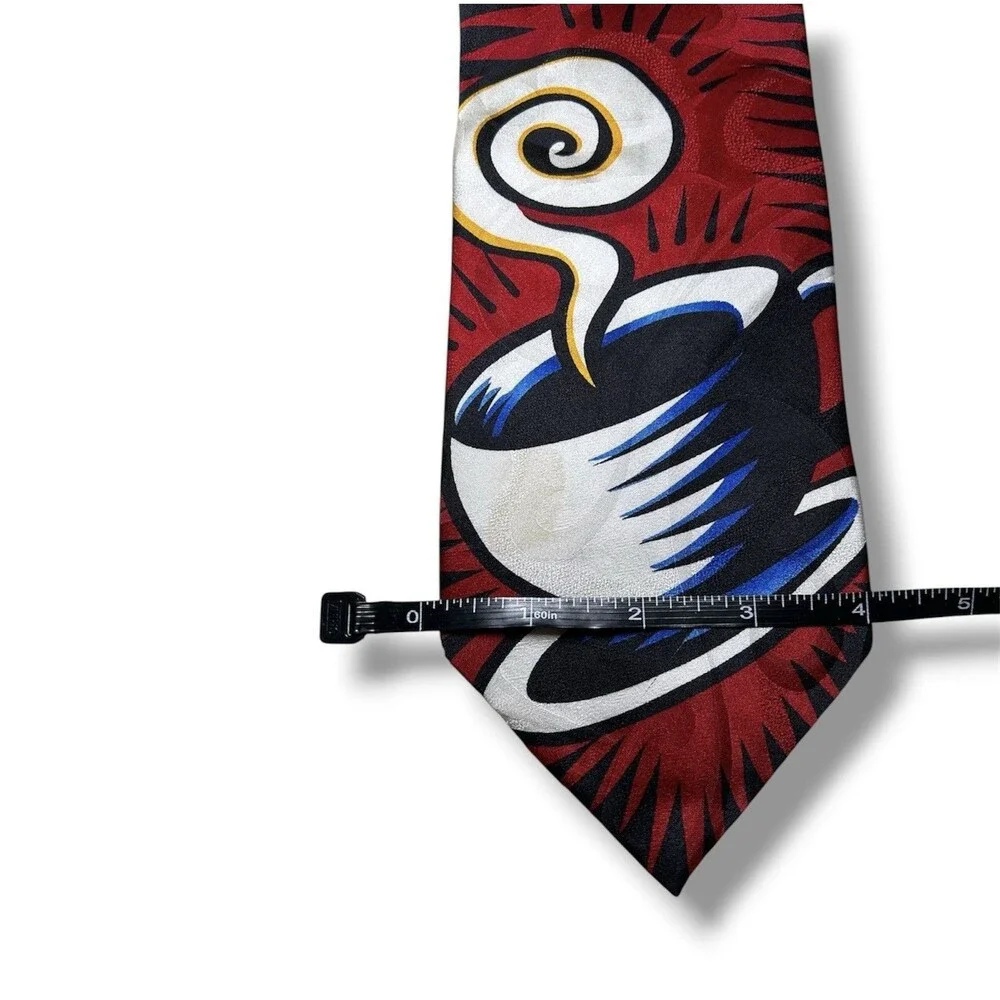 Hot Coffee Tie 58” X 3” Red Design Necktie